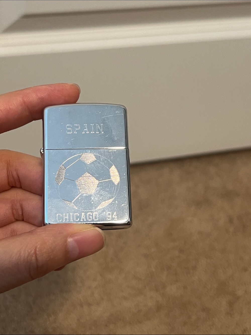Chrome 'Spain Chicago 94' Soccer Collectible Lighter